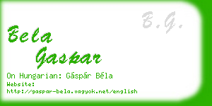 bela gaspar business card